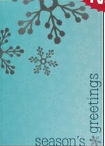 Classic-Season's Greetings Blue & Silver Holiday Greeting Card