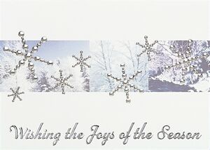 Classic-Silver Snowflakes Holiday Greeting Card