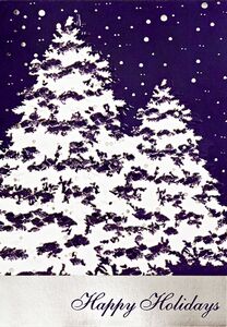 Classic-Snow Covered Trees Holiday Greeting Card