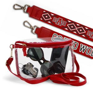 Clear Crossbody Sling with custom decorated strap