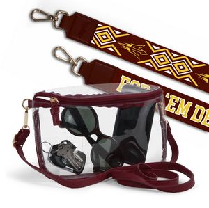 Clear Crossbody Sling with custom decorated strap