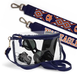 Clear Crossbody Sling with custom decorated strap