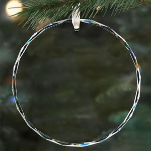Clear Crystal Glass Ornament - Round 3.14"