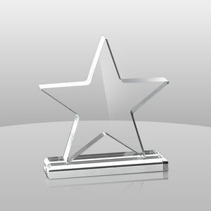 Clear Star Award w/ Base (9"x8"x2")