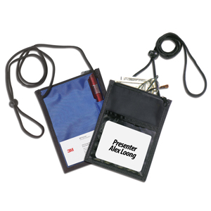 "Closer" 420D Polyester 5 Function Trade Show Badgeholder & Neck Wallet (Overseas)