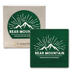 CoasterStone Square Absorbent Stone Coaster - Single (4")