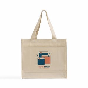 Color-Trim Canvas Tote Bag