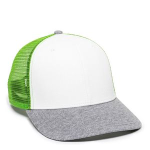 Colorblock Trucker Cap w/Heathered Visor