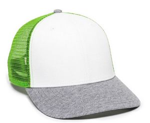 Colorblock Trucker Cap w/Heathered Visor