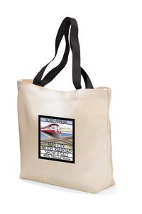 Colored Handle Tote - Black