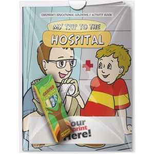 Combo Pack - CB1010 Coloring Book & 4-Pack of Crayons (Imprinted) in a Poly Bag