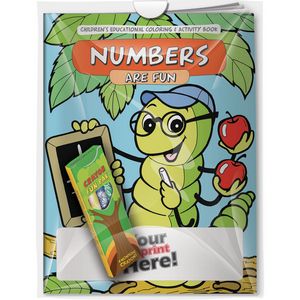 Combo Pack - CB1015 Coloring Book & 4-Pack of Crayons (Imprinted) in a Poly Bag