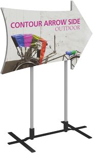 Contour Double Sided Outdoor Sign Arrow Side w/Plate Base