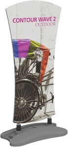 Contour Double-Sided Outdoor Sign Wave 2 w/Fillable Base