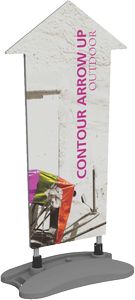 Contour Single-Sided Outdoor Sign Arrow Up w/Fillable Base