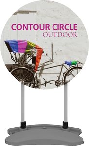 Contour Single-Sided Outdoor Sign Circle w/Fillable Base