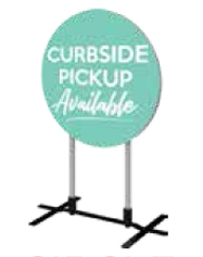 Contour Single-Sided Outdoor Sign Circle w/Plate Base