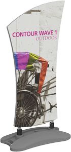 Contour Single-Sided Outdoor Sign Wave 1 w/Fillable Base