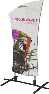 Contour Single Sided Outdoor Sign Wave 1 w/Plate Base