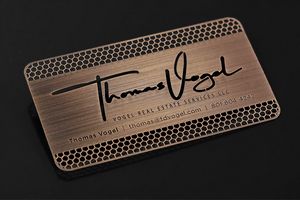 Copper Finish Metal Business Cards