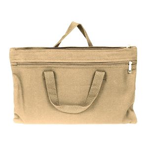Cotton Canvas Document Bag - Natural