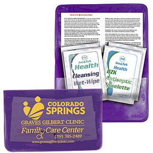 "Crescent" Antiseptic & Disinfectant Wipes Pack In Translucent Vinyl pouch