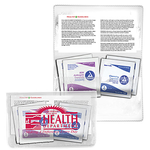 "Crescent" Antiseptic & Disinfectant Wipes Pack In Translucent Vinyl pouch