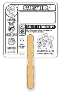 Crime Prevention Coloring Hand Fan - FSC Certified