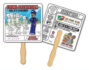 Crime Prevention Coloring Hand Fan - FSC Certified