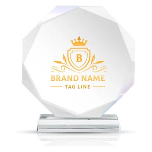 Crystal Award with Faceted Edges & Base
