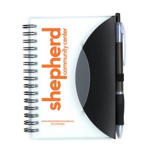 "Cupertino" Stylish Spiral Notepad Notebook w/Matching Color Pen
