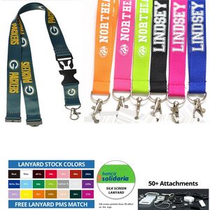 Custom 1" Polyester Lanyard - Silk Screen