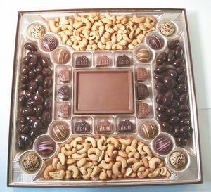 Custom Confection Box w/ Molded Chocolate Centerpiece - 2 1/4 Lb.