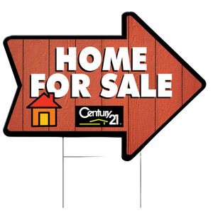 Custom Cut 4mm Coroplastâ„¢ Arrow Sign Full Bleed with H Frame