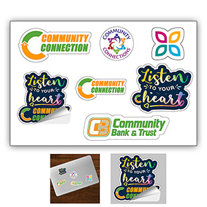 "CustomCutâ„¢" 4" x 6" Full Color Custom Shape Removable Vinyl Sticker Sheets