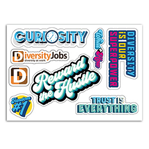 "CustomCutâ„¢" 5" x 7" Full Color Custom Shape Removable Vinyl Sticker Sheets