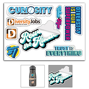 "CustomCutâ„¢" 5" x 7" Full Color Custom Shape Removable Vinyl Sticker Sheets