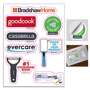 "CustomCutâ„¢" 6" x 8" Full Color Custom Shape Removable Vinyl Sticker Sheets