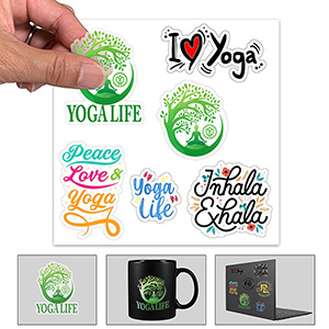 "CustomCutâ„¢" Clear Decal (5" x 7") Full Color Custom Shape Removable Vinyl Sticker Sheets