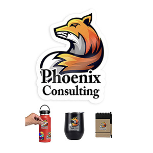 "CustomCutâ„¢" Full Color Custom Shape Removable Vinyl Sticker Decals in Singles