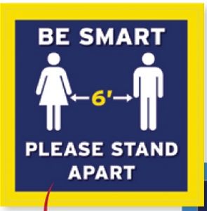 Customizable Social Distance Floor Decal (18"x18")