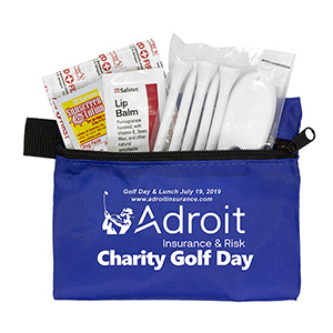 "DEL MONTE" 14 Piece Golf Kit Components inserted into Zipper Pack