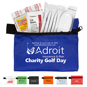 "DEL MONTE" 14 Piece Golf Kit Components inserted into Zipper Pack