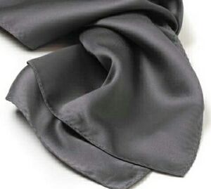 Dark Gray Silk Scarf - 8"x45"