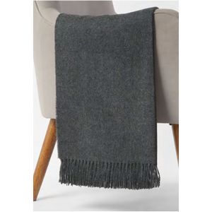 Dark Grey Cashmere Blend Throw Blanket