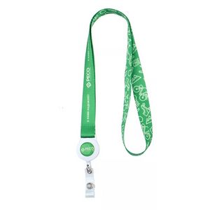 Decorated 3/4" Lanyard W/ Full Color Badge Reel