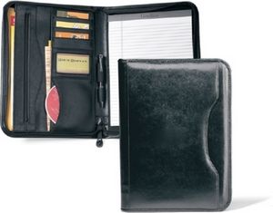 Deluxe Executive Vintage Leather Padfolio - Black