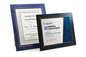 Deluxe Wrapped Edge Certificate Frame for 8 1/2"x11" Certificate