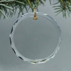 Diamond-Cut Clear Crystal Glass Ornament - Round