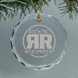 Diamond-Cut Clear Crystal Glass Ornament - Round